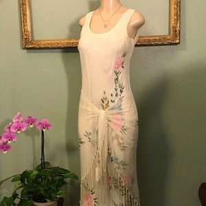 Vintage boho white dress / unique wedding dress